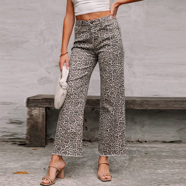 Women's European And American Personalized High Waist Frayed Jeans